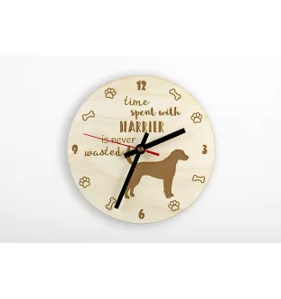 Harrier - clock with dog, wooden clock with engraving, personalised clock by Art-Dog