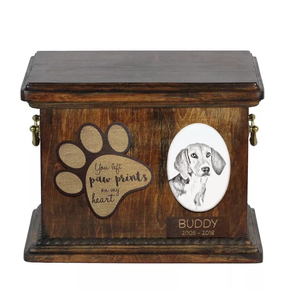 Harrier - urn for dog ashes, personalized urn with a photo, dog photo urn by Art-Dog