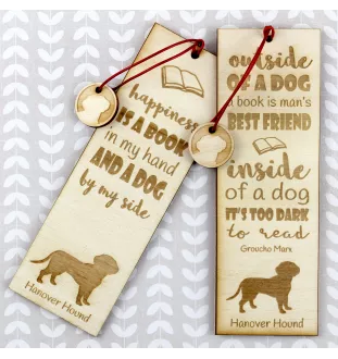 Hannoverscher Schweisshund - Lesezeichen mit Hund, personalisiertes Lesezeichen, Geschenk für Bücherwurm von der Marke Art-Dog