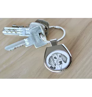 Harrier - keychain with a dog, keychain with a print, personalized pendant from the Art-Dog brand