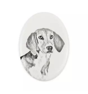 Harrier - une plaque commémorative avec une photo de chien, une plaque funéraire avec une impression, une plaque ovale personnalisée de la marque Art-Dog