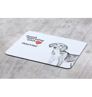 Harrier - Mauspad mit Druck, personalisiertes Mauspad mit Hund, einzigartiges Gadget für Büroangestellte von Art-Dog.