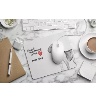 Harrier - Mauspad mit Druck, personalisiertes Mauspad mit Hund, einzigartiges Gadget für Büroangestellte von Art-Dog.