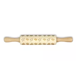 Groenendael Belgian Shepherd Dog - small rolling pin with a dog pattern, a rolling pin for children's dough, decorating ceramic clay by Art-Dog brand