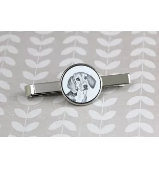 Harrier - tie clip with a dog, personalized tie clip, a unique gift for a man from the Art-Dog brand