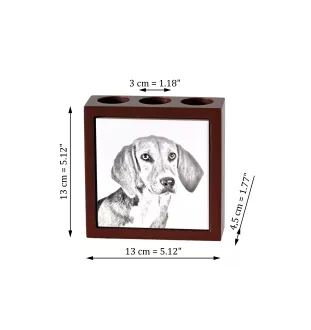 Harrier - pen holder with a dog, desk organizer with a print, personalized desk decoration from the Art-Dog brand.