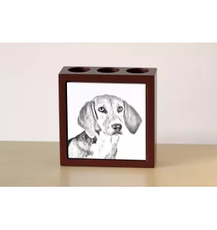 Harrier - Stifthalter mit Hund, Schreibtischorganizer mit Aufdruck, personalisierte Schreibtischdekoration der Marke Art-Dog