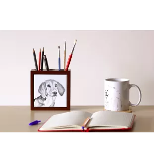 Harrier - porte-stylo avec chien, organiseur de bureau avec impression, décoration de bureau personnalisée de la marque Art-Dog