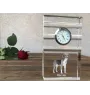 Harrier - glass clock with a photo, photo of a dog in crystal, personalized standing office clock by Art-Dog brand