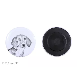 Harrier Magnet mit einem Hundepfotenabdruck, außergewöhnlich leicht, starker Magnet, handgefertigtes Produkt der Marke Art-Dog