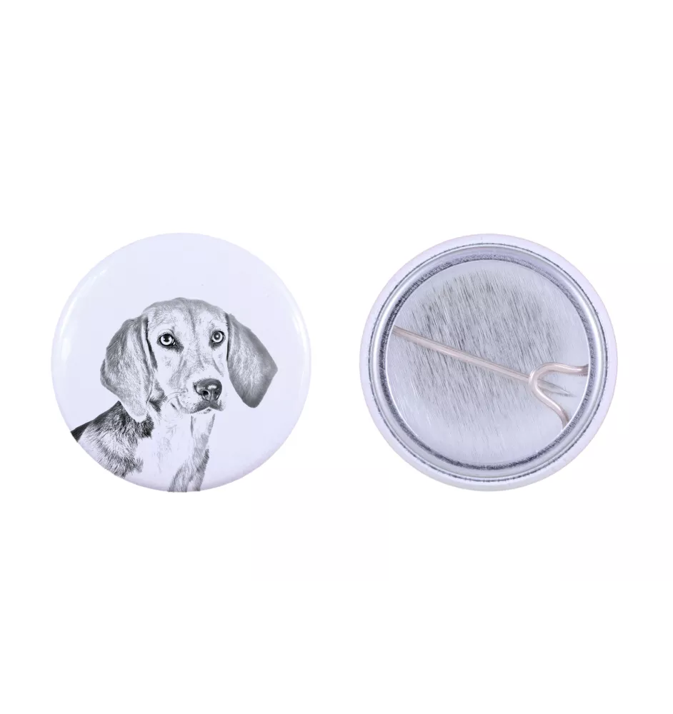 Harrier - pin with your dog, add your own photo, Art-Dog brand