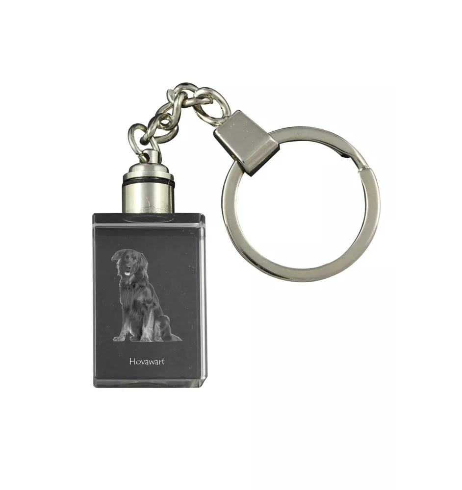 Hovawart, Hovie - Crystal key ring with dog photo, illuminated key ring, unique gift by Art-Dog brand