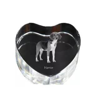 Harrier serce kryształowe z psem Art-Dog