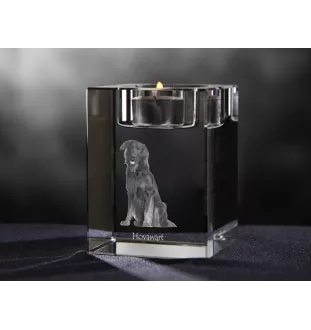 Hovawart, Hovie - Candle holder with dog photo, crystal tealight holder, personalised gift by Art-Dog brand