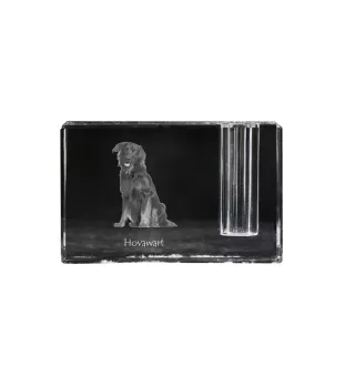 Hovawart, Hovie - Pen stand, crystal organiser with dog photo, unique desk decoration by Art-Dog brand