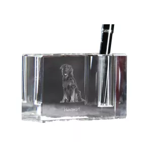 Hovawart, Hovie - Pen stand, crystal organiser with dog photo, unique desk decoration by Art-Dog brand