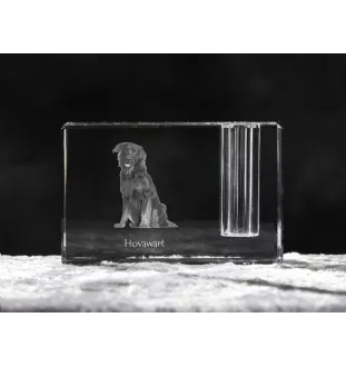 Hovawart - Porte-stylos, organiseur en cristal avec photo de chien, décoration de bureau unique par la marque Art-Dog