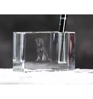 Hovawart, Hovie - Pen stand, crystal organiser with dog photo, unique desk decoration by Art-Dog brand