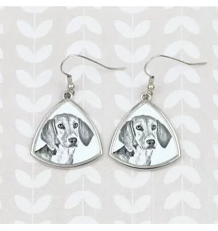 Harrier - dog earrings, hanging earrings with a picture, personalized jewelry with Art-Dog brand print