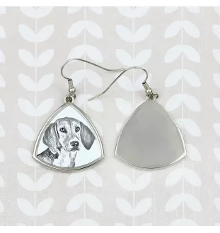 Harrier - dog earrings, hanging earrings with a picture, personalized jewelry with Art-Dog brand print