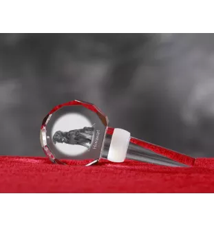 Hovawart - Bouchon de bouteille en cristal, bouchon de vin unique avec photo, cadeau personnalisé pour sommelier par la marque Art-Dog