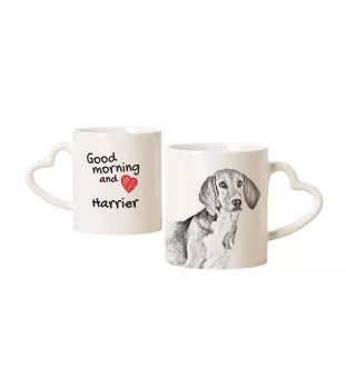 Harrier - tasse avec chien, une tasse adorable avec une anse en forme de cœur, un cadeau universel de la marque Art-Dog