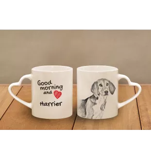 Harrier - tasse avec chien, une tasse adorable avec une anse en forme de cœur, un cadeau universel de la marque Art-Dog