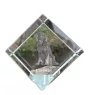 Hovawart - Kristallwürfel mit Bild, Pferdebild im Kristall, sechseckiger Papierclip der Marke Art-Dog