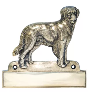 Hovawart - plaque d'adresse avec chien, plaque de nom en laiton, plaque de porte personnalisée avec le nom de la marque Art-Dog