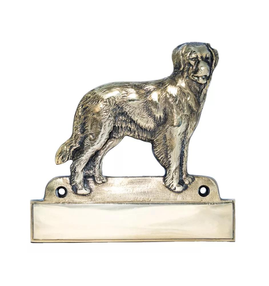 Hovawart, Hovie - address plaque with a dog, brass nameplate, personalized door sign with the brand name Art-Dog