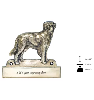 Hovawart - Haustürschild mit Hund, Messingschild mit Namen, personalisiertes Türschild mit Markennamen Art-Dog