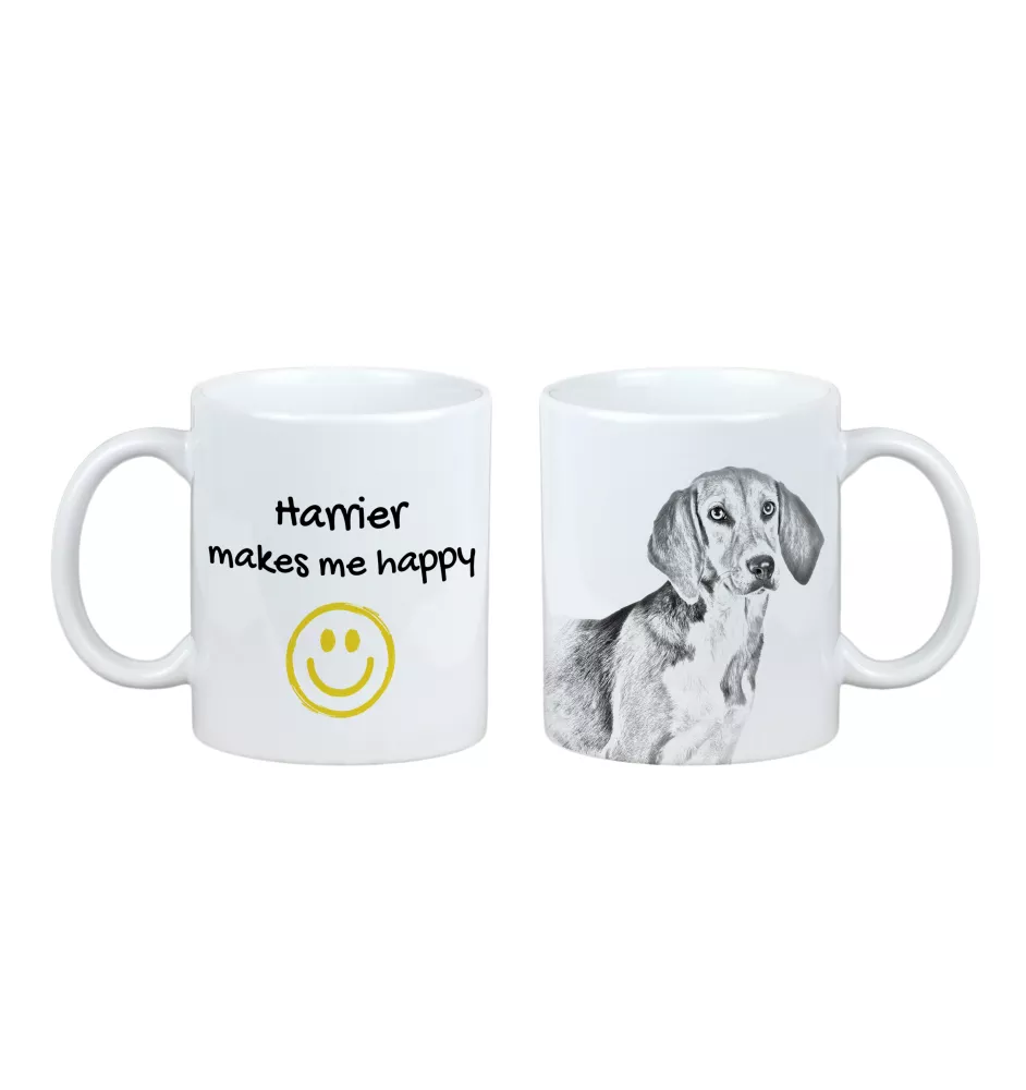 Harrier - tasse avec chien, une tasse joyeuse pour les amoureux des chiens, un cadeau personnalisé de la marque Art-Dog