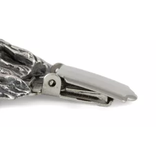 Hovawart - Brosche mit Clip, Startnummernhalter, versilberte Anstecknadel für Hundeausstellungen der Marke Art-Dog