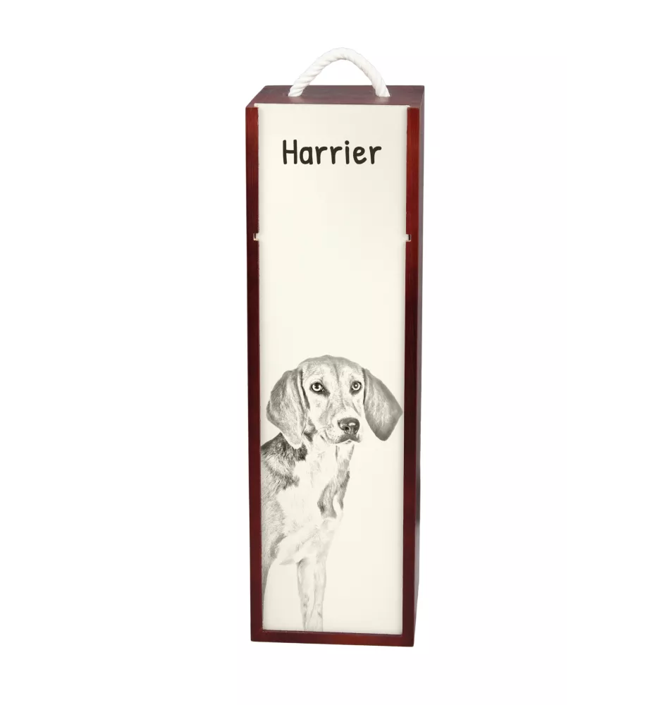 Harrier - Weinbox mit Hund, Alkoholbox mit Grafik, personalisierte Geschenkbox der Marke Art-Dog