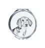 Harrier - Pocket mirror with a dog, personalized mirror for a purse, compact mirror with Art-Dog brand print.