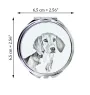 Harrier - Pocket mirror with a dog, personalized mirror for a purse, compact mirror with Art-Dog brand print.