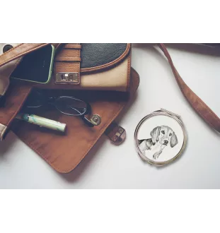 Harrier - miroir de poche avec chien, miroir personnalisé pour sac à main, miroir compact avec impression de la marque Art-Dog