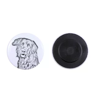 Hovawart Magnet mit einem Hundepfotenabdruck, außergewöhnlich leicht, starker Magnet, handgefertigtes Produkt der Marke Art-Dog