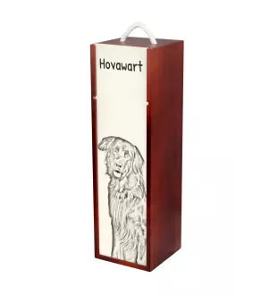 Hovawart, Hovie - wine box with a dog, alcohol box with graphics, personalized gift box from the Art-Dog brand