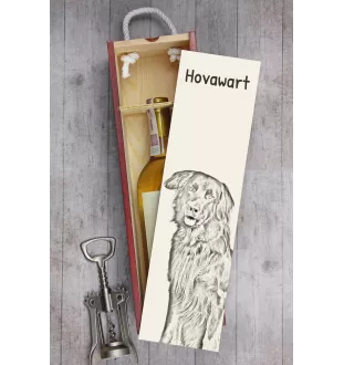 Hovawart, Hovie - wine box with a dog, alcohol box with graphics, personalized gift box from the Art-Dog brand