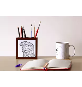 Hovawart - porte-stylo avec chien, organiseur de bureau avec impression, décoration de bureau personnalisée de la marque Art-Dog