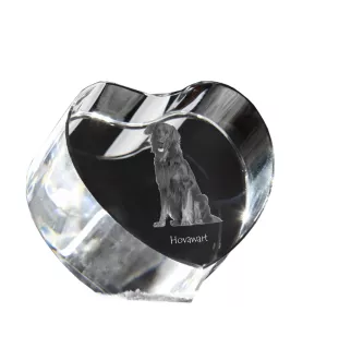 Hovawart, Hovie - a photo of a dog in crystal, crystal heart, unique photo frame from the Art-Dog brand