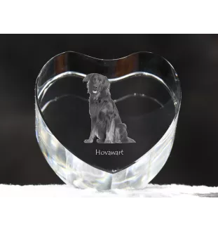 Hovawart - une photo de chien dans un cristal, un cœur en cristal, un cadre photo exceptionnel de la marque Art-Dog
