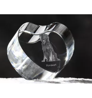 Hovawart, Hovie - a photo of a dog in crystal, crystal heart, unique photo frame from the Art-Dog brand