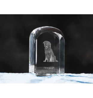 Hovawart - un cube de cristal avec une photo, une photo de chien dans le cristal, un presse-papiers cubique de la marque Art-Dog