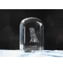 Hovawart, Hovie - crystal cube with a photo, photo of a dog in crystal, cubic paperweight from Art-Dog brand
