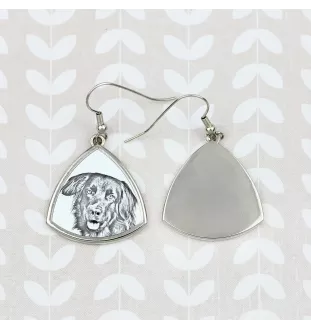 Hovawart - boucles d'oreilles avec chien, boucles d'oreilles pendantes avec photo, bijoux personnalisés avec impression de la marque Art-Dog
