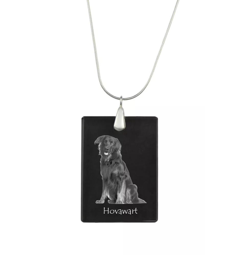 Hovawart - Kristallanhänger mit Hund, Silberhalskette mit Foto, personalisierter Anhänger der Marke Art-Dog