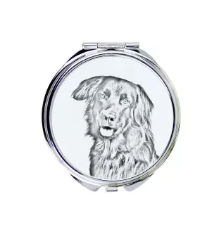 Hovawart, Hovie - Pocket mirror with a dog, personalized mirror for a purse, compact mirror with Art-Dog brand print.
