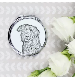 Hovawart, Hovie - Pocket mirror with a dog, personalized mirror for a purse, compact mirror with Art-Dog brand print.